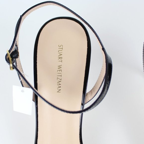 New Stuart Weitzman Kassidy Black Leather Heeled Sandal | Chic & Timeless - Picture 10 of 15